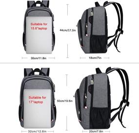 img 1 attached to 🎒 Серый ноутбук рюкзак с USB-зарядкой, антикражным дизайном и водонепроницаемостью: идеально подходит для деловых поездок, колледжа и школы - подходит для ноутбука 15 дюймов