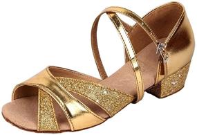 img 3 attached to 👠 Sparkling Cutout Ballroom Shoes for Girls - Staychicfashion Glitters in Silver!