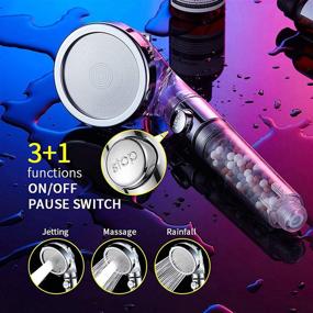 img 3 attached to 🚿 KAIYING Filtered Shower Head with On/Off Switch, High Pressure Handheld Showerhead with Beads, Detachable Filter Showerhead with 5Ft Hose and Self-Adhesive Bracket