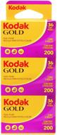 📸 kodak gold 200 film | 3 pack | gb135-36 | vertical packaging logo