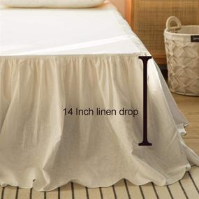 img 2 attached to 🛏️ Simple&amp;Opulence 100% Belgian Linen Bed Skirt - Classic 14" Tailored Drop Dust Ruffle, Easy Fit Breathable Flax in Premium Natural White - Pleated Design, Queen Size