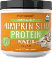 🎃 pumpkin seed protein powder - 16 oz, organic, vegan & vegetarian, gluten free, non-gmo formula. keto & paleo supplement with 15g protein - horbaach logo