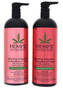 img 2 attached to 🍊 Hempz Blushing Grapefruit & Raspberry Creme Hair Care Bundle – 33.8oz Herbal Shampoo & Conditioner to Protect Hair Color