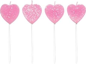 img 2 attached to 🎂 Sparkling Pink Creative Converting Pick Sets: Glitter Cake Candles, 3 inches