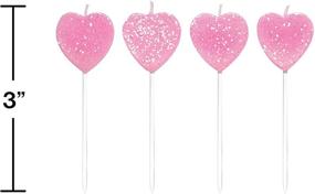 img 1 attached to 🎂 Sparkling Pink Creative Converting Pick Sets: Glitter Cake Candles, 3 inches