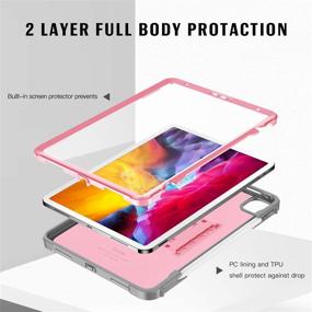 img 1 attached to 📱 Ztotop iPad Pro 11 Case 2020 2nd Gen: Built-in Screen Protector, Dual Layer Shockproof Cover with Kickstand & Pencil Holder, Rose Gold - Supports iPad Pencil Charging