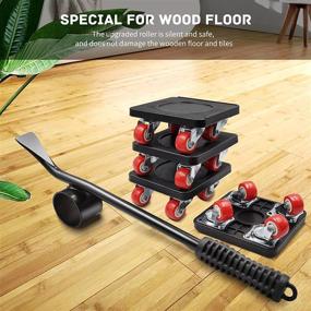 img 1 attached to 🏋️ Kocuos Moving Dolly with Casters: Heavy-Duty Furniture Mover and Lifter Set - Perfect for Home, Office, or Warehouses - Large Load Capacity and 4-Wheel Safety