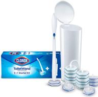 🚽 clorox toiletwand disposable toilet cleaning system - complete cleaning kit with 16 disinfecting refills and storage caddy logo