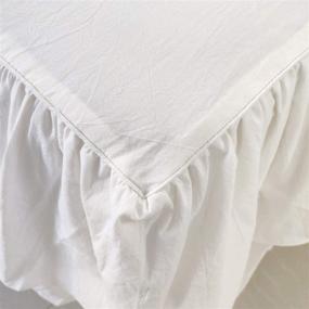 img 2 attached to 🛏️ Softta Queen Bed Skirt with Tassel Ruffle, Bohemian Boho Style - 100% Washed Cotton, Solid White