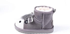 img 1 attached to Детская зимняя сапога Wally Ley Toddler Hee-How (серый) Fashion из меха овцы-мутона с подкладкой для мальчиков