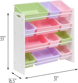 img 2 attached to 🧸 HoneyCanDo Kids Toy Storage Organizer: Pastel Bins for Decluttering Playrooms