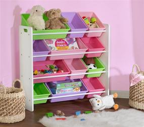 img 3 attached to 🧸 HoneyCanDo Kids Toy Storage Organizer: Pastel Bins for Decluttering Playrooms