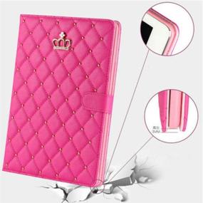 img 1 attached to 👑 Purple Crown Design Bling Diamond iPad 10.2 2019 Case - Cute & Elegant PU Leather Smart Auto Sleep/Wake Stand, Shockproof Cover for Apple iPad 10.2 inch 7th Gen 2019