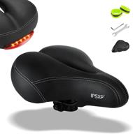 ipsxp bike seat: memory foam leather saddle cushion for enhanced comfort, breathable and waterproof design, complete with installation tools, ideal for stationary/exercise/indoor/mountain/road bikes logo