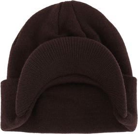 img 3 attached to Men's Winter Beanie Hat with Brim 🧢 – Warm Double Knit Cuff Cap by Home Prefer