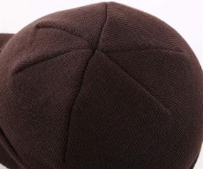 img 2 attached to Men's Winter Beanie Hat with Brim 🧢 – Warm Double Knit Cuff Cap by Home Prefer