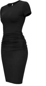 img 4 attached to 👗 Flattering Women's Casual Ruched Bodycon Sundress: Stylish & Comfortable Women's Clothing