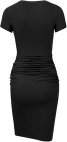 img 2 attached to 👗 Flattering Women's Casual Ruched Bodycon Sundress: Stylish & Comfortable Women's Clothing