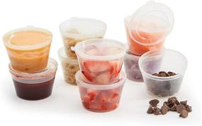 img 4 attached to 🍱 110-Pack Leak Proof Condiment Freezer Containers: Hinged Lids (3 Ounces), Slime & Snack Storage