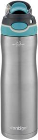 img 4 attached to Stay Hydrated Anywhere with Contigo AUTOSPOUT 🚰 Chug Chill Water Bottle, 20 oz., Scuba Lid, SS/Scuba