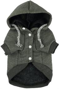 img 3 attached to 🐶 Grey Hooded Pet Jackets - Fitwarm Fleece Sweatshirts for Dog Coats