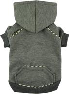 🐶 grey hooded pet jackets - fitwarm fleece sweatshirts for dog coats logo