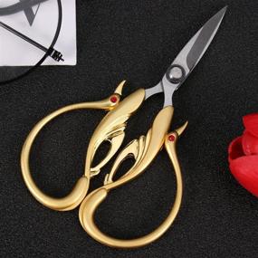 img 1 attached to Milisten Stainless Steel Scissor Vintage Embroidery Scissor Multipurpose Sewing Scissor Art Leather Scissor Dressmaking Scissors