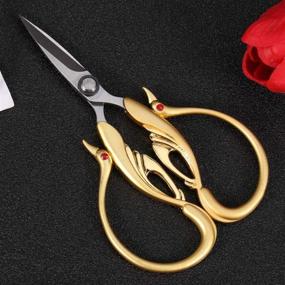 img 3 attached to Milisten Stainless Steel Scissor Vintage Embroidery Scissor Multipurpose Sewing Scissor Art Leather Scissor Dressmaking Scissors