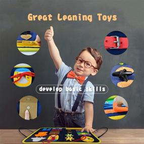img 3 attached to Игровая панель: Монтессори игрушки для развития мелкой моторики и восприятия, обучения и путешествий - отличные подарки для мальчиков и девочек от 2 до 6 лет