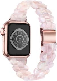 img 3 attached to Тонкий браслетный ремешок Secbolt Slim Resin для Apple Watch Women - Совместим с iWatch SE Series 6/5/4/3/2/1, 38мм 40мм 42мм 44мм