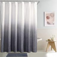 🚿 jslove ombre grey shower curtain set for bathroom - 72 x 72 inch fabric waterproof curtains with rugs and 12 hooks logo