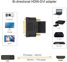 img 2 attached to 🔌 Кабельный конвертер CableCreation Bi-Directional DVI в HDMI, поддержка 1080P и 3D для PS5, PS4, ТВ-бокса, Blu-ray, проектора, ЖК-телевизора - Конвертер DVI-мама в HDMI-женщина