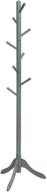 🧥 tangkula adjustable wood coat rack with 8 hooks - entryway coat stand for home office hall entryway, height adjustable coat hanger stand logo