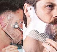 🧔 precision beard shaping tool set for men - 2pcs template with built-in comb, multi-liner edges for flawless beard trimming: curve/straight/neckline/goatee/sideburns logo