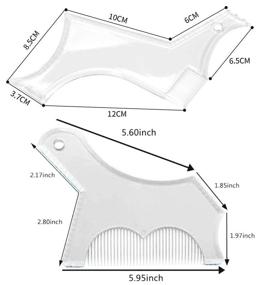 img 3 attached to 🧔 Precision Beard Shaping Tool Set for Men - 2PCS Template with Built-in Comb, Multi-liner Edges for Flawless Beard Trimming: Curve/Straight/Neckline/Goatee/Sideburns