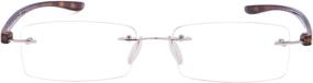 img 1 attached to 👓 Stylish Reducblu Rimless Reading Glasses with Small Lenses for Women and Men