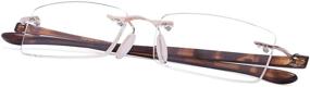 img 4 attached to 👓 Stylish Reducblu Rimless Reading Glasses with Small Lenses for Women and Men