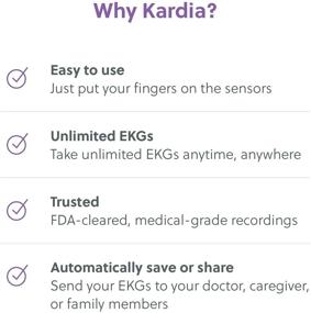 img 1 attached to 📱 AliveCor KardiaMobile - FDA-Cleared Personal EKG Device and Heart Monitor with KardiaCare (Includes 1 Year Access) - Detect AFib, PVCs, and More from Home - 7 Detections