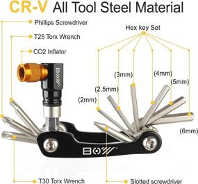 img 3 attached to 🔧 MatyKit Multitool: Bike Repair Kit Set with Co2 Inflator Tool, Iron Bone Wrench Kit, and Essential Mountain Bike Accessories – Portable Travel Emergency Safety Maintenance Fixie Tools