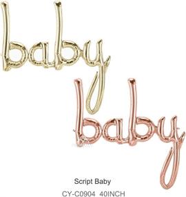 img 1 attached to 🎈 Top-Selling Baby Script Pastel Rose Gold Foil Balloon Baby Balloon Banner for Baby Shower - Oh Baby Balloon & Baby Balloons