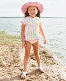 img 2 attached to 👙 RuffleButts Baby/Toddler Girls UPF 50+ Двух-частный купальник с рукавом до локтя и обделкою