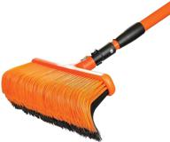 🐯 tiger jaw tjb sweeper raker tool: versatile adjustable handle all-in-one broom and rake with curved bristles for pushing and pulling logo