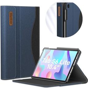 img 4 attached to 📱 INFILAND Navy Galaxy Tab S6 Lite Case - Multi-Angle Business Cover with Built-in Pocket | Compatible with Samsung Galaxy Tab S6 Lite 10.4 2020 SM-P610/P615 Tablet | Auto Wake/Sleep Feature