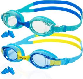 img 4 attached to Premium 2 Pack Kids Swim Goggles: Anti-Fog, Waterproof, Soft Silicone | Suitable for Children 3-12 Years Old