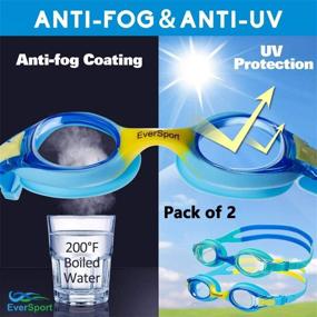 img 2 attached to Premium 2 Pack Kids Swim Goggles: Anti-Fog, Waterproof, Soft Silicone | Suitable for Children 3-12 Years Old