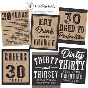 img 3 attached to 🍷 6 Dirty Thirsty Thirty 1991 Birthday Wine or Beer Labels: Funny and Unique Decorations for Him