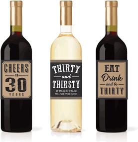 img 2 attached to 🍷 6 Dirty Thirsty Thirty 1991 Birthday Wine or Beer Labels: Funny and Unique Decorations for Him