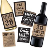 🍷 6 dirty thirsty thirty 1991 birthday wine or beer labels: funny and unique decorations for him logo