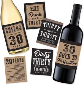 img 4 attached to 🍷 6 Dirty Thirsty Thirty 1991 Birthday Wine or Beer Labels: Funny and Unique Decorations for Him