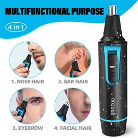 img 3 attached to 👃 Nose Trimmer with 2 Replacement Blades for Men and Women - Ideal for Nose, Ear, Eyebrow, and Facial Hair Removal